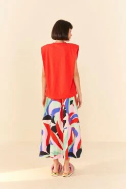 Farm Rio Red Tropical Organic Cotton T-Shirt -Farm Rio Dress Shop 306713 03