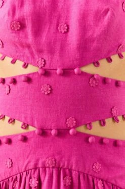 Farm Rio Pink 3D Flower Midi Dress 10 Farm Rio Pink 3D Flower Midi Dress -Farm Rio Dress Shop 306917 05