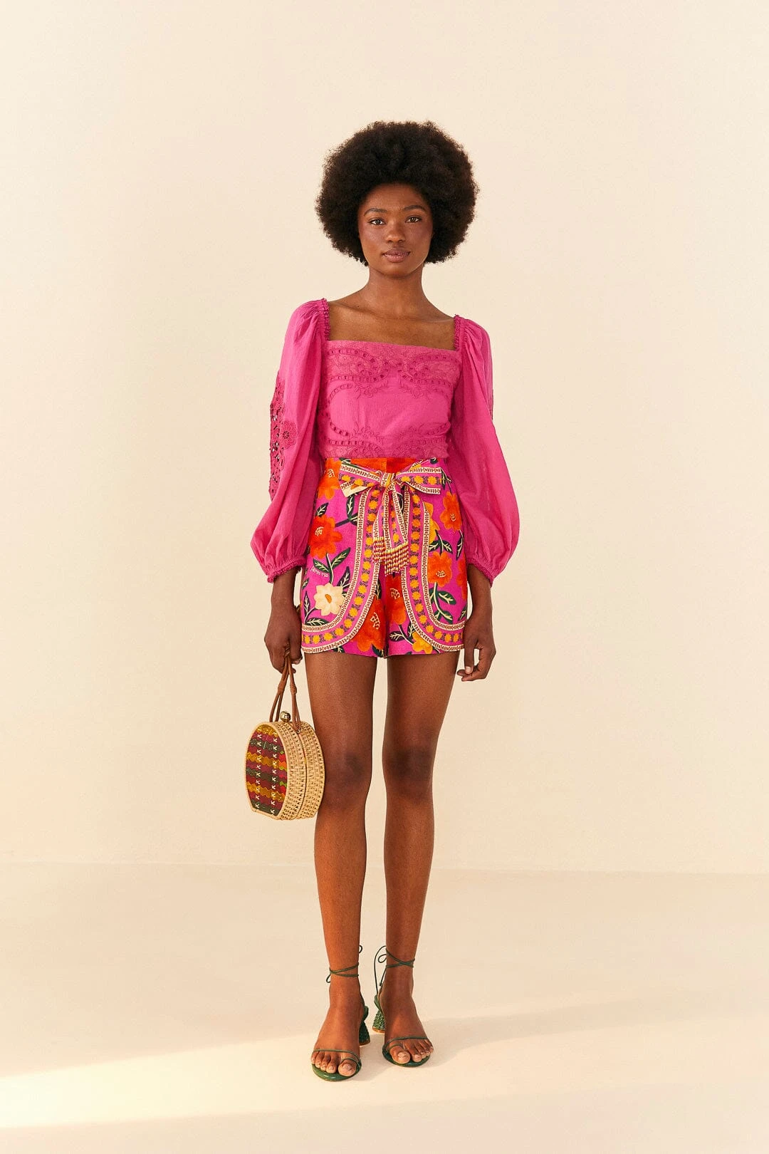 Farm Rio Pink Flower Tapestry Shorts 4 Farm Rio Pink Flower Tapestry Shorts - Image 2