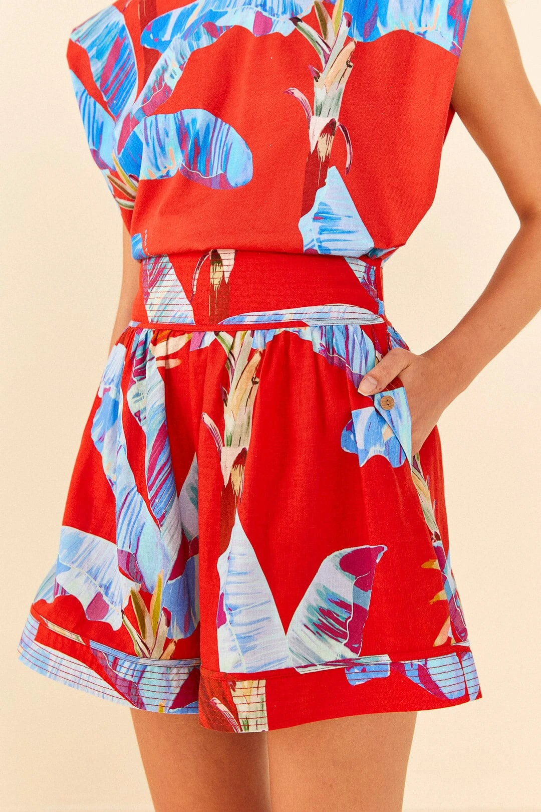 Farm Rio Red Sweet Jungle Organic Cotton Shorts 4 Farm Rio Red Sweet Jungle Organic Cotton Shorts - Image 2