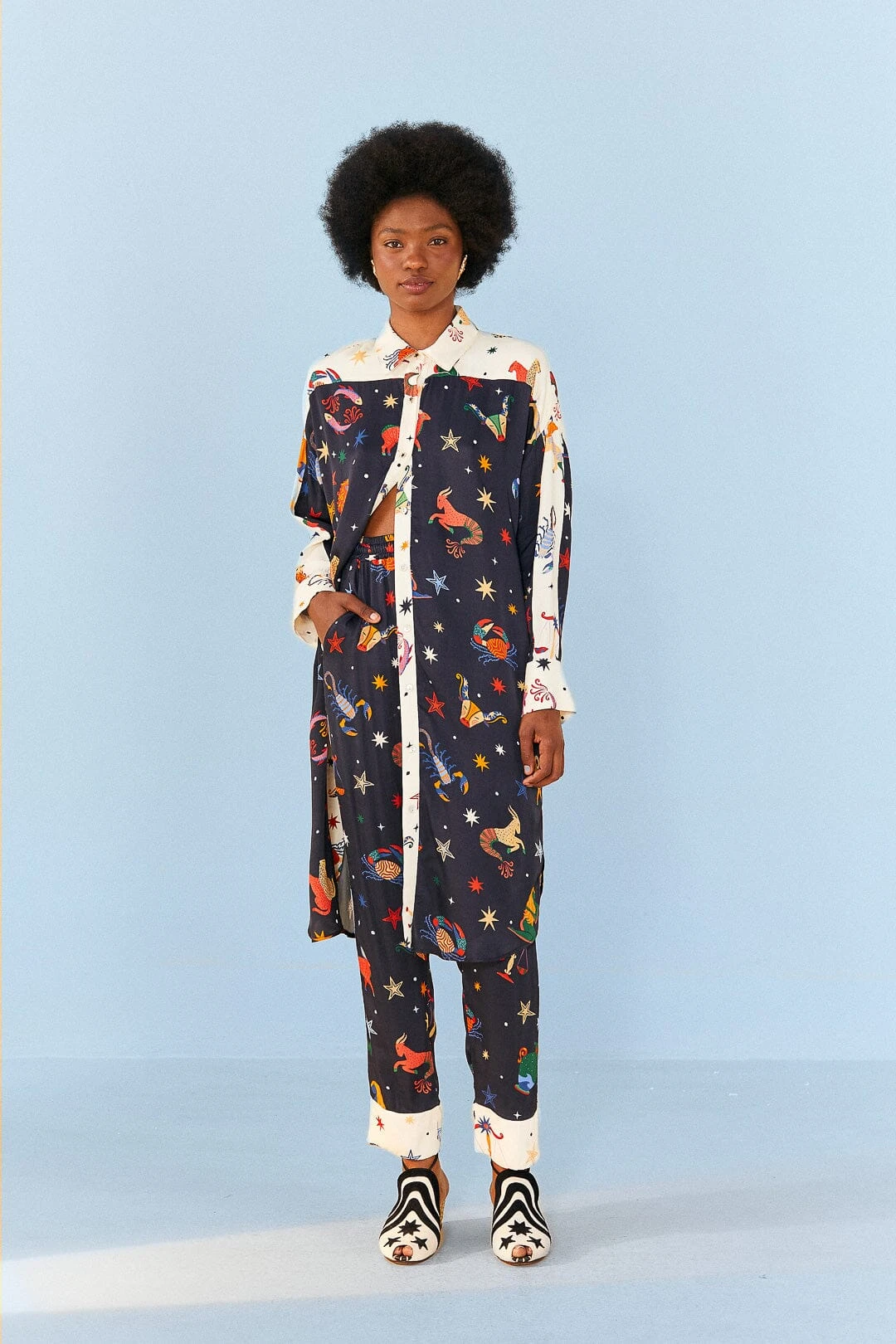 Farm Rio Zodiac Lenzing™ Ecovero™ Viscose Shirtdress 4 Farm Rio Zodiac Lenzing™ Ecovero™ Viscose Shirtdress - Image 2