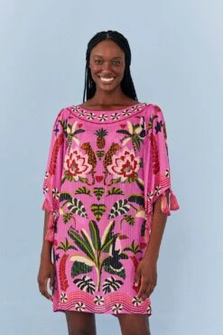 Farm Rio Pink Leopard Forest Cover Up -Farm Rio Dress Shop 307082 03