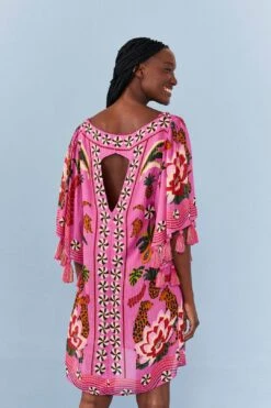 Farm Rio Pink Leopard Forest Cover Up -Farm Rio Dress Shop 307082 05
