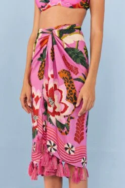 Farm Rio Pink Leopard Forest Sarong 12 Farm Rio Pink Leopard Forest Sarong -Farm Rio Dress Shop 307083 03