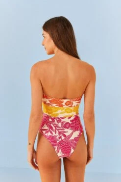 Farm Rio Tropical Woodcut One Piece Swimsuit -Farm Rio Dress Shop 307084 05