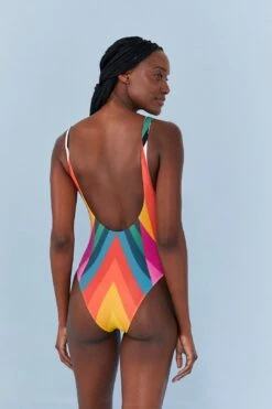 Farm Rio Macaw Stripes One Piece Swimsuit -Farm Rio Dress Shop 307129 05