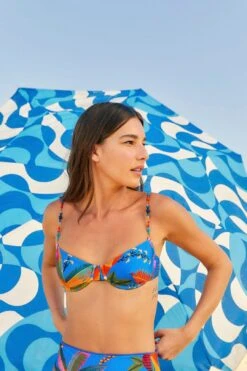 Farm Rio Blue Macaw Party Underwire Bikini Top -Farm Rio Dress Shop 307134 01