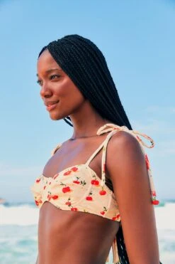 Farm Rio Pitanga Cherry Tie Strap Bikini Top