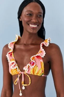 Farm Rio Pink Banana Taste Ruffle Bikini Top -Farm Rio Dress Shop 307163 03