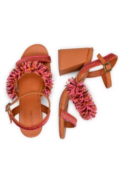 Farm Rio PINK SHINY HEELED SANDAL -Farm Rio Dress Shop 307579 04