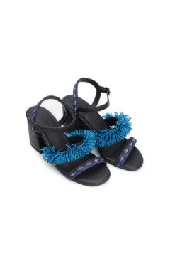 Farm Rio BLACK SHINY HEELED SANDAL