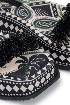 Farm Rio Black Shiny Platform Sandal -Farm Rio Dress Shop 307585 02