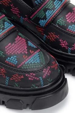 Farm Rio Black Artisanal Hearts Loafer -Farm Rio Dress Shop 307588 02