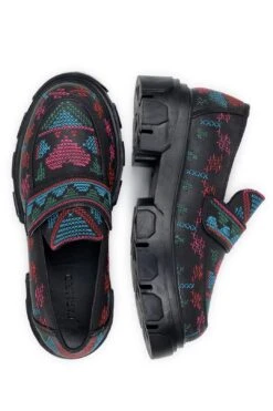 Farm Rio Black Artisanal Hearts Loafer -Farm Rio Dress Shop 307588 04