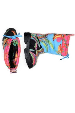 Farm Rio BLACK CHEVRON FOREST PUFFY TALL BOOT -Farm Rio Dress Shop 307621 04