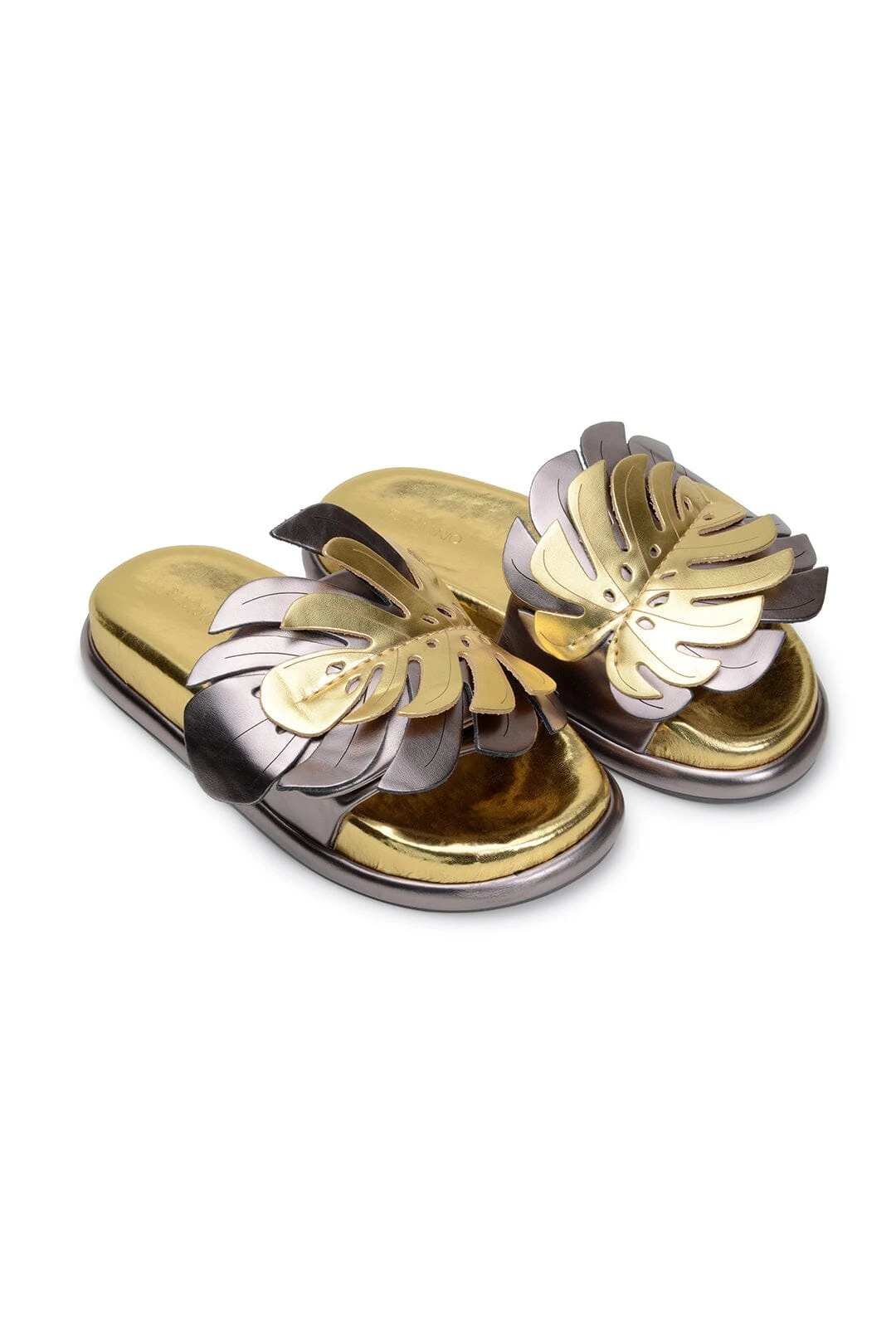 Farm Rio Golden Monstera Anatomic Slide Sandal 3 Farm Rio Golden Monstera Anatomic Slide Sandal