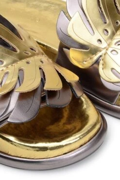 Farm Rio Golden Monstera Anatomic Slide Sandal 8 Farm Rio Golden Monstera Anatomic Slide Sandal -Farm Rio Dress Shop 307678 02