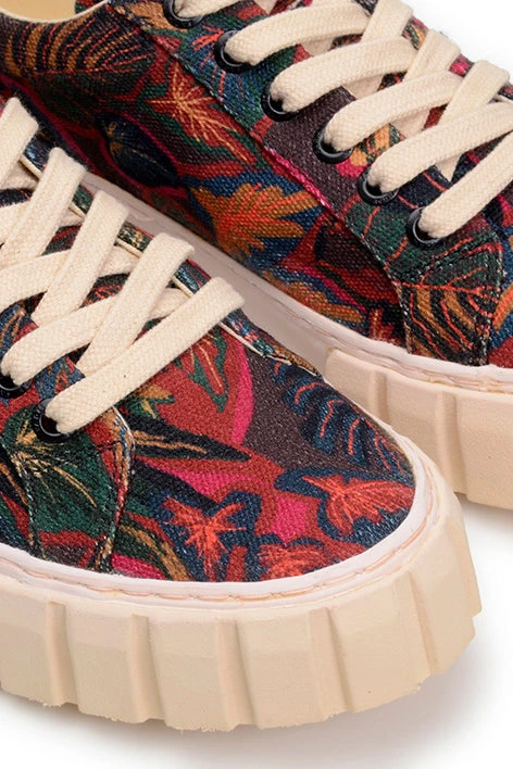 Farm Rio BROWN SUNSET FOREST FLATFORM SNEAKER 4 Farm Rio BROWN SUNSET FOREST FLATFORM SNEAKER - Image 2