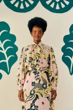 Farm Rio Sand Vintage Forest Blouse