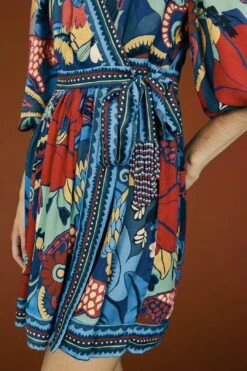 Farm Rio Blue Vintage Forest Lenzing™ Ecovero™ Viscose Mini Dress 10 Farm Rio Blue Vintage Forest Lenzing™ Ecovero™ Viscose Mini Dress -Farm Rio Dress Shop 308215 03