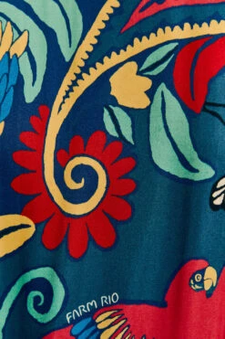 Farm Rio Blue Vintage Forest Lenzing™ Ecovero™ Viscose Mini Dress 12 Farm Rio Blue Vintage Forest Lenzing™ Ecovero™ Viscose Mini Dress -Farm Rio Dress Shop 308215 05