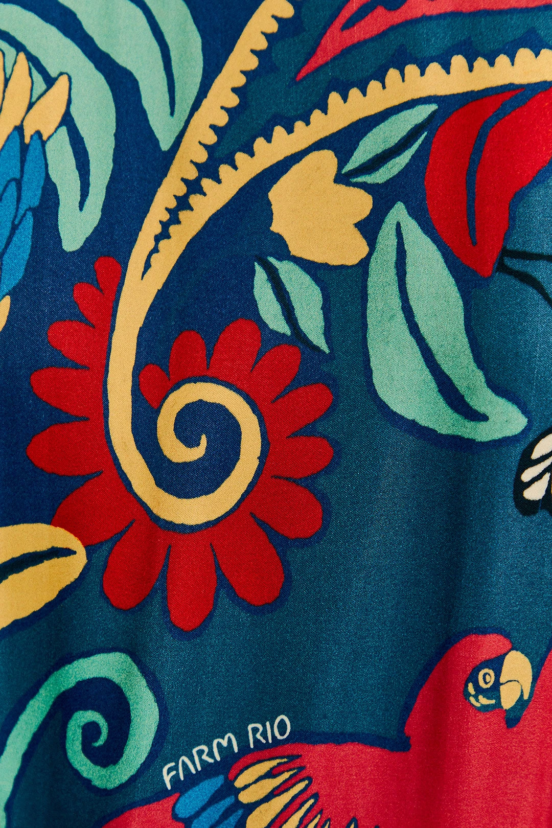 Farm Rio Blue Vintage Forest Lenzing™ Ecovero™ Viscose Mini Dress 7 Farm Rio Blue Vintage Forest Lenzing™ Ecovero™ Viscose Mini Dress - Image 5