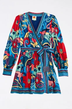 Farm Rio Blue Vintage Forest Lenzing™ Ecovero™ Viscose Mini Dress 13 Farm Rio Blue Vintage Forest Lenzing™ Ecovero™ Viscose Mini Dress -Farm Rio Dress Shop 308215 06