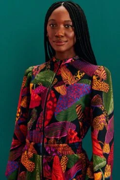 Farm Rio Leopard Mushroom French Terry Jumpsuit -Farm Rio Dress Shop 308221 03