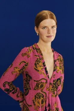 Farm Rio Pink Wild Leopards Maxi Dress -Farm Rio Dress Shop 308345 03