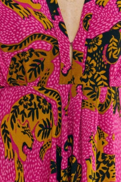 Farm Rio Pink Wild Leopards Maxi Dress -Farm Rio Dress Shop 308345 05