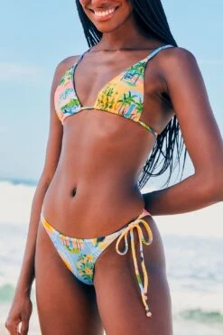 Farm Rio Rio Stamps Side Tie Bikini Bottom -Farm Rio Dress Shop 308497 03