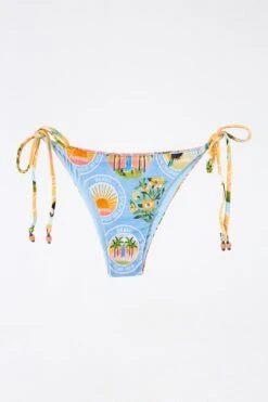 Farm Rio Rio Stamps Side Tie Bikini Bottom -Farm Rio Dress Shop 308497 05
