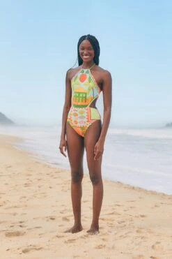 Farm Rio Beach Mixed Scarves One Piece Swimsuit -Farm Rio Dress Shop 308505 01