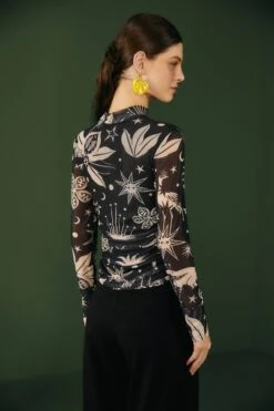 Black & White Cerrado Sky Tulle Blouse 9 Black & White Cerrado Sky Tulle Blouse -Farm Rio Dress Shop 308525 03