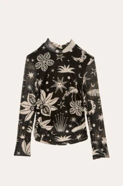 Black & White Cerrado Sky Tulle Blouse 11 Black & White Cerrado Sky Tulle Blouse -Farm Rio Dress Shop 308525 05