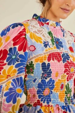 Farm Rio Sand Sunny Daisies Blouse -Farm Rio Dress Shop 309082 03