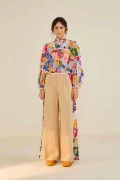 Farm Rio Sand Sunny Daisies Blouse -Farm Rio Dress Shop 309082 04