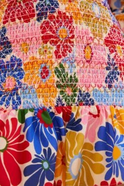 Farm Rio Sand Sunny Daisies Mini Dress -Farm Rio Dress Shop 309084 04