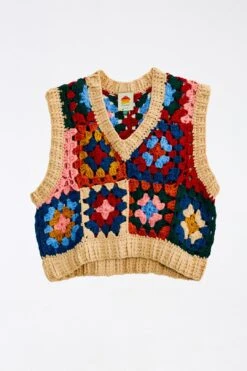 Farm Rio Multicolor Patchwork Crochet Vest 11 Farm Rio Multicolor Patchwork Crochet Vest -Farm Rio Dress Shop 309108 05