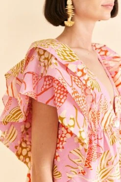 Farm Rio Pink Mixed Lobsters Organic Cotton Mini Dress -Farm Rio Dress Shop 309152 03