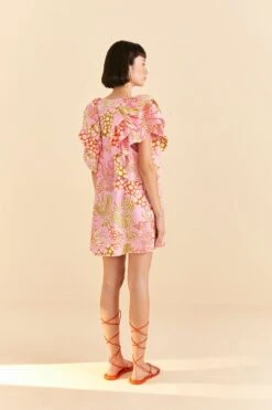 Farm Rio Pink Mixed Lobsters Organic Cotton Mini Dress -Farm Rio Dress Shop 309152 04