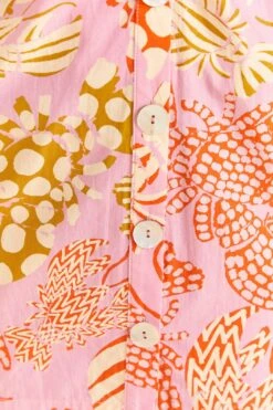 Farm Rio Pink Mixed Lobsters Organic Cotton Mini Dress -Farm Rio Dress Shop 309152 05