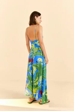 Farm Rio Blue Banana Leaves Sleeveless Maxi Dress 11 Farm Rio Blue Banana Leaves Sleeveless Maxi Dress -Farm Rio Dress Shop 309156 04
