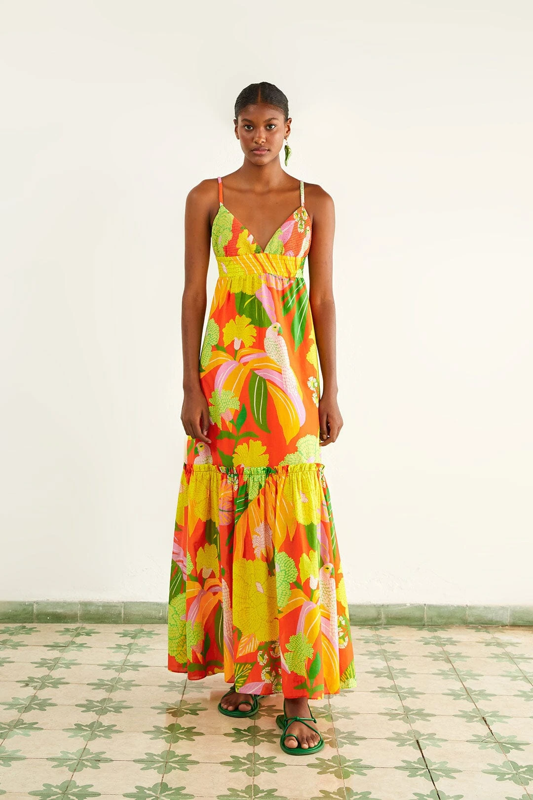 Farm Rio Red Neon Floral Maxi Dress 5 Farm Rio Red Neon Floral Maxi Dress - Image 3