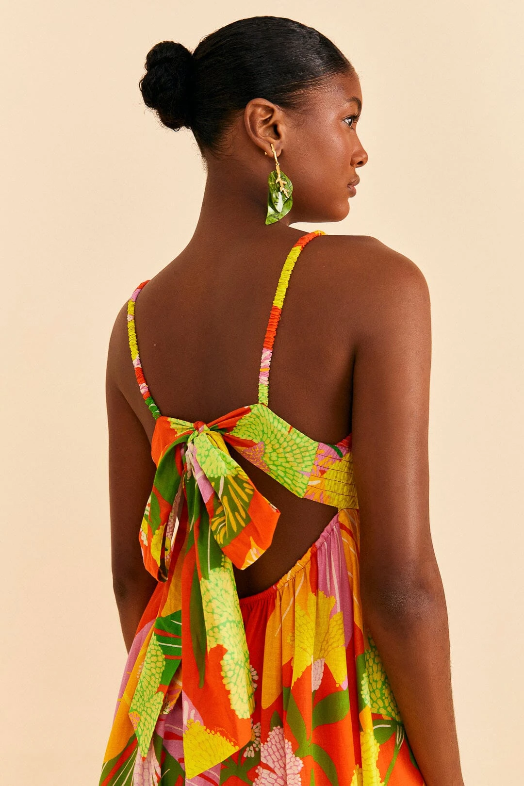 Farm Rio Red Neon Floral Maxi Dress 6 Farm Rio Red Neon Floral Maxi Dress - Image 4