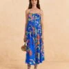 Farm Rio Blue Painted Jungle Midi Dress -Farm Rio Dress Shop 309160 01