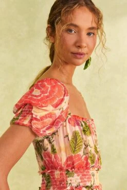 Farm Rio Pink Blooming Floral Maxi Dress -Farm Rio Dress Shop 309161 03