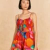 Farm Rio Red Ombre Chita Organic Cotton Romper -Farm Rio Dress Shop 309164 01