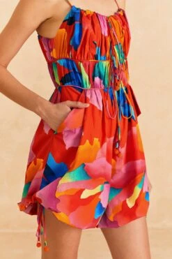 Farm Rio Red Ombre Chita Organic Cotton Romper -Farm Rio Dress Shop 309164 03