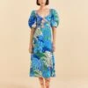 Farm Rio Green Jungle Panther Midi Dress 1 Farm Rio Green Jungle Panther Midi Dress -Farm Rio Dress Shop 309167 01